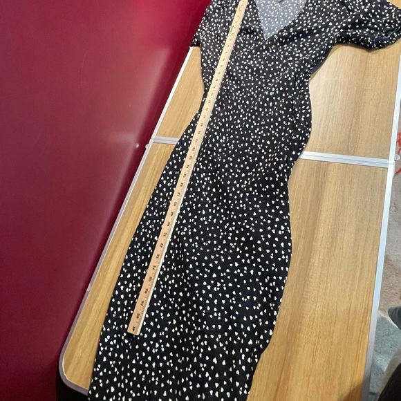 a new day Black and White heart pattern Midi Dress - Picture 5 of 7
